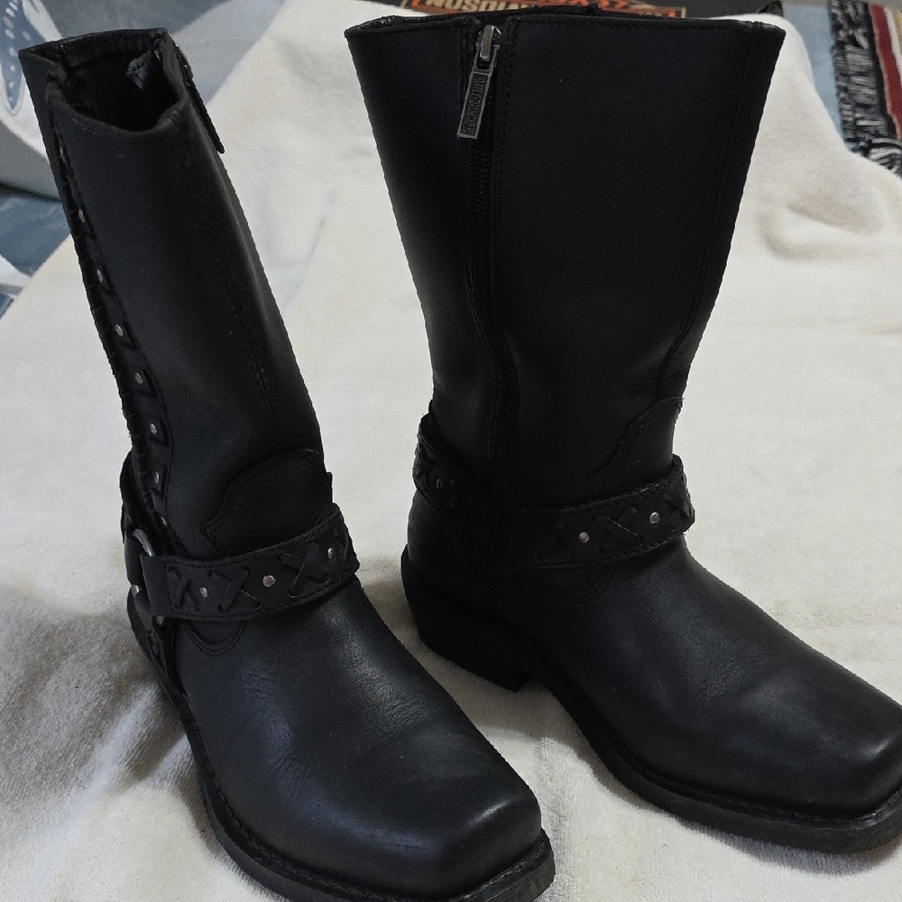 Harley-Davidson Black Combat Moto Boots with Harness